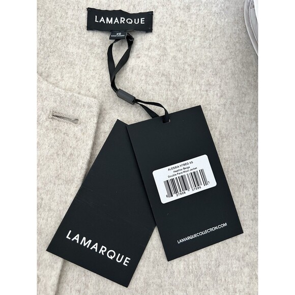 LAMARQUE Alyssia Heather Beige Double Face Wool Jacket XS NWT - Picture 9 of 12